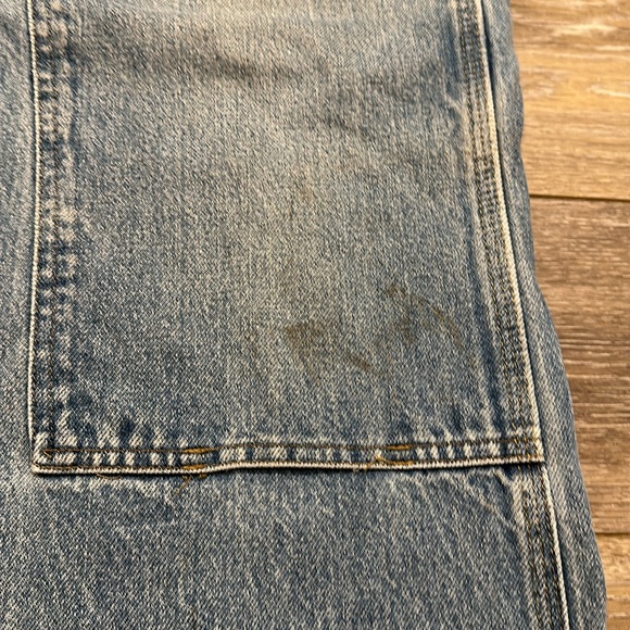 CARHARTT JEANS DOUBLE KNEE DUNGAREE FIT BLUE VTG TAG SIZE 36x34 MEASURES 34x33 - Picture 7 of 16